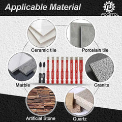 Quick-Connect Dry Drill Core Bit Set | Economy Phillips Spiral Carbide Bit for Tile Marble Granite