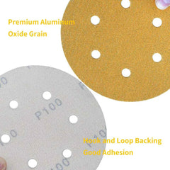 100pcs 6 Inch 6-Hole Sanding Discs 150mm | Hook & Loop Orbital Sander Sandpaper Woodworking Automotive