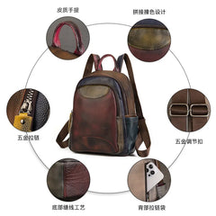 Vintage Patchwork Genuine Leather Backpack by Snagg A Backpack