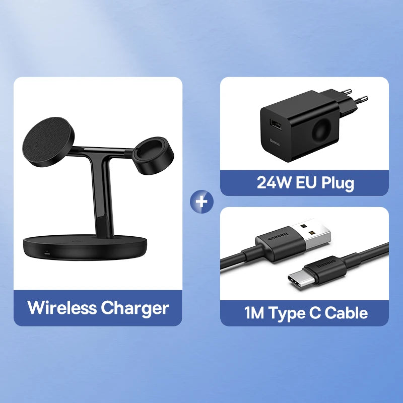 3 in 1 20W Magnetic Wireless Charger Stand For iPhone, Airpods & Apple Watch by Snagg A Charging Station