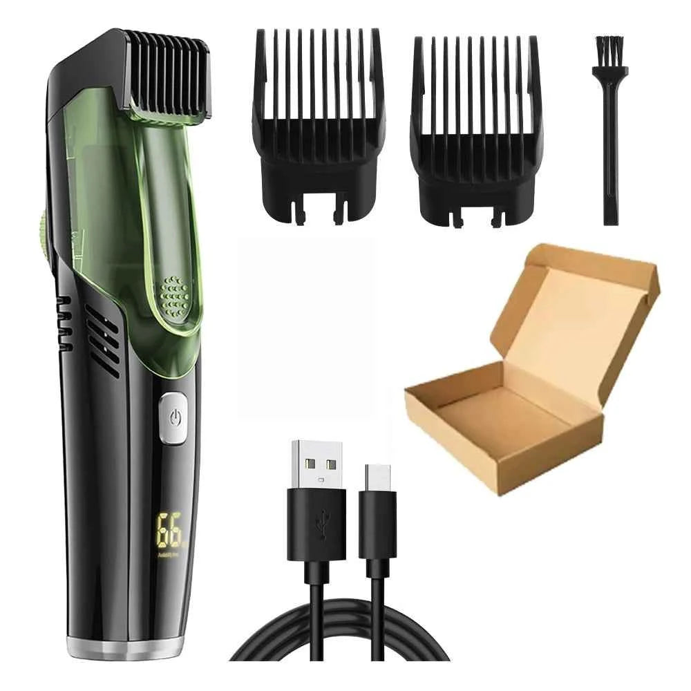 Professional Vacuum Beard Trimmer – 20 Length Precision Grooming System with Integrated Hair Collection