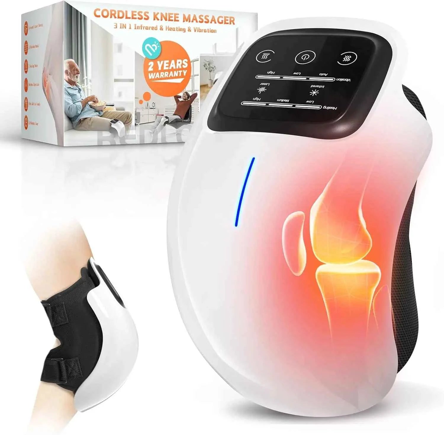 Cordless Knee Massager with Heat & Vibration – Joint Relief Therapy Device