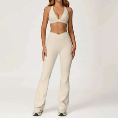 Women's 2-Piece Yoga Tracksuit | Push-Up Bra & High Waist Leggings Gym Fitness Sportswear