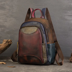 Vintage Patchwork Genuine Leather Backpack by Snagg A Backpack