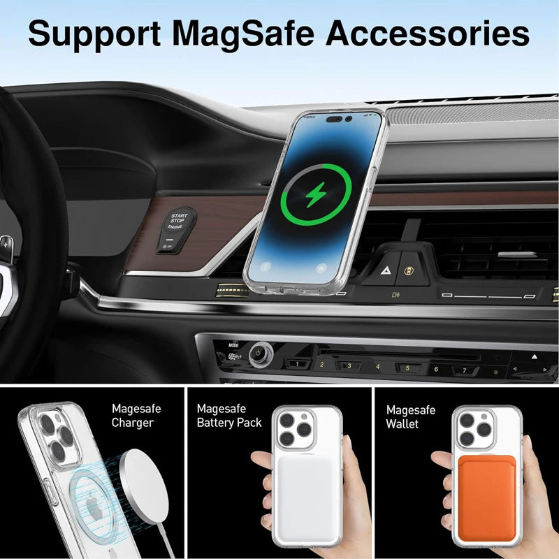 Magnetic Transparent iPhone Case | Magsafe Compatible – iPhone 13 to 16 Pro Max