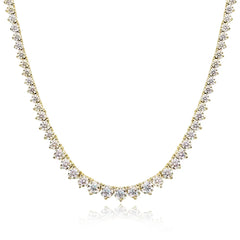 3 Claw D Color VVS1 Moissanite Tennis Necklace — 925 Sterling Silver 18K White Gold Plated (GRA Certified) - Yellow