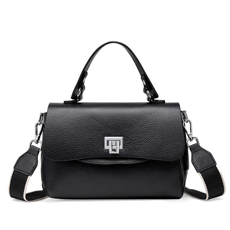 Genuine Leather Envelope Top-Handle Bag – Simple Luxury Women's Shoulder & Small Crossbody Handbag