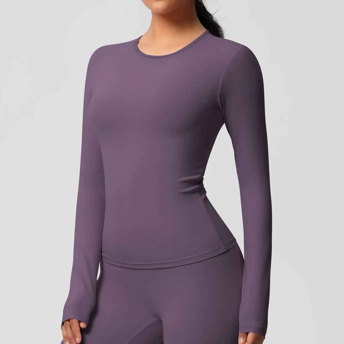 Women's Long Sleeve Yoga Shirt | Push-Up Gym Workout Top Dry-Fit Breathable High Elastic Sports