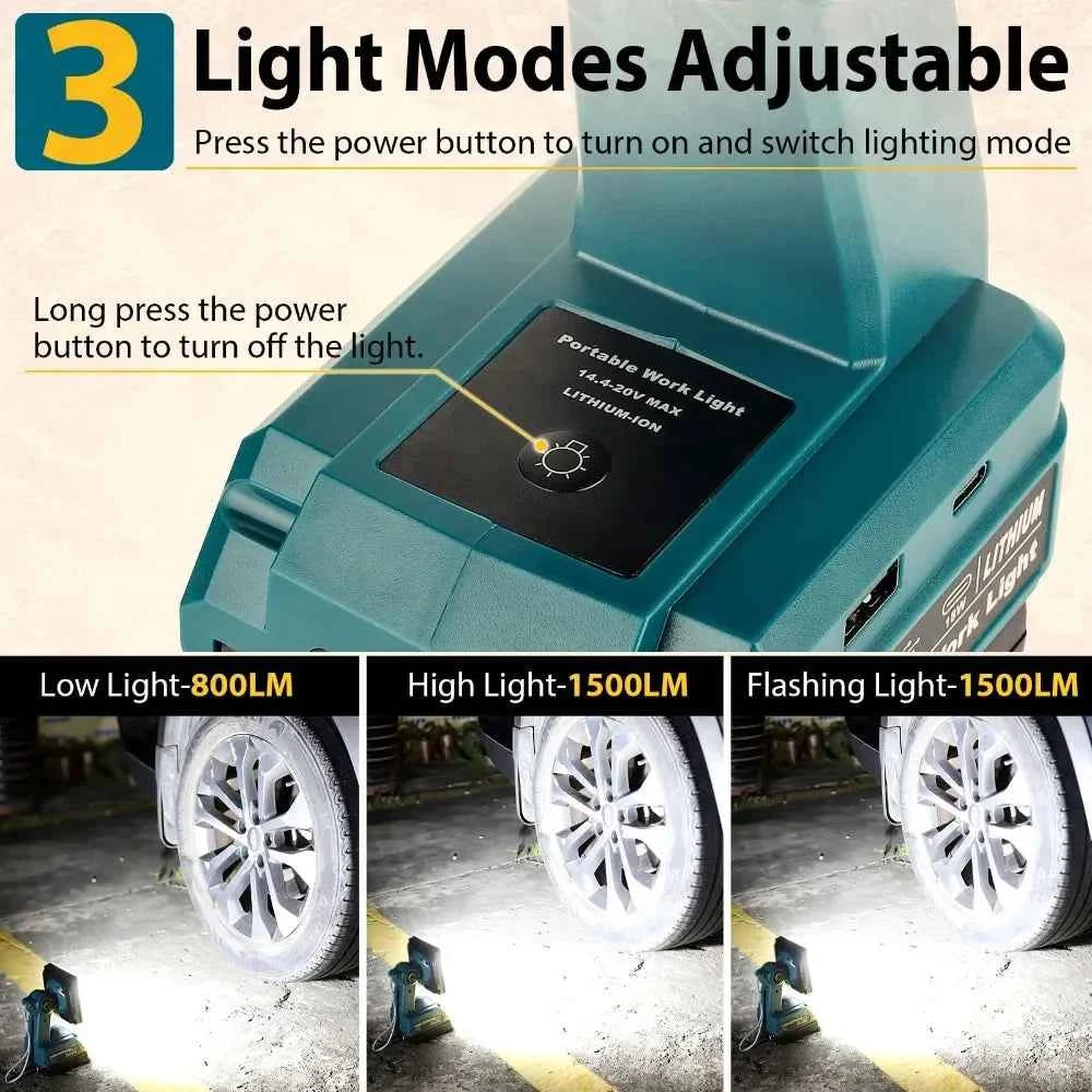 15W cordless LED work light for Makita 18V batteries – image 4