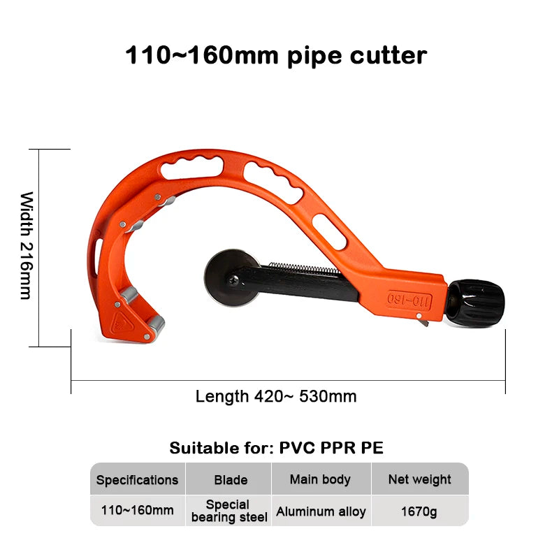Roller-type large-diameter pipe cutter for PVC pipe – image 11