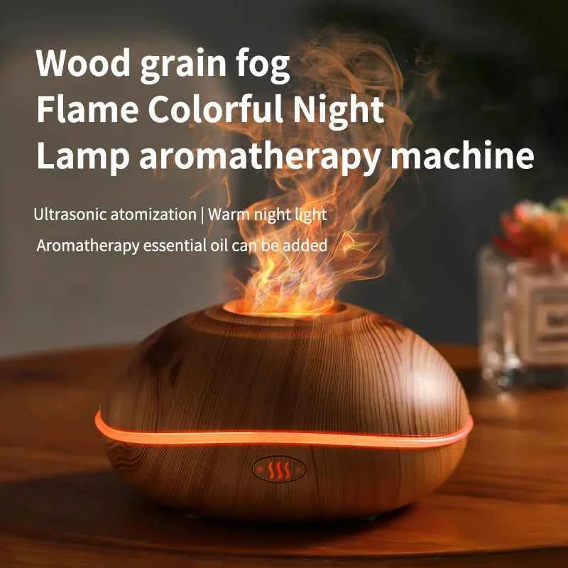 Small  Aroma Humidifier flame Equipped with colorful lighting function