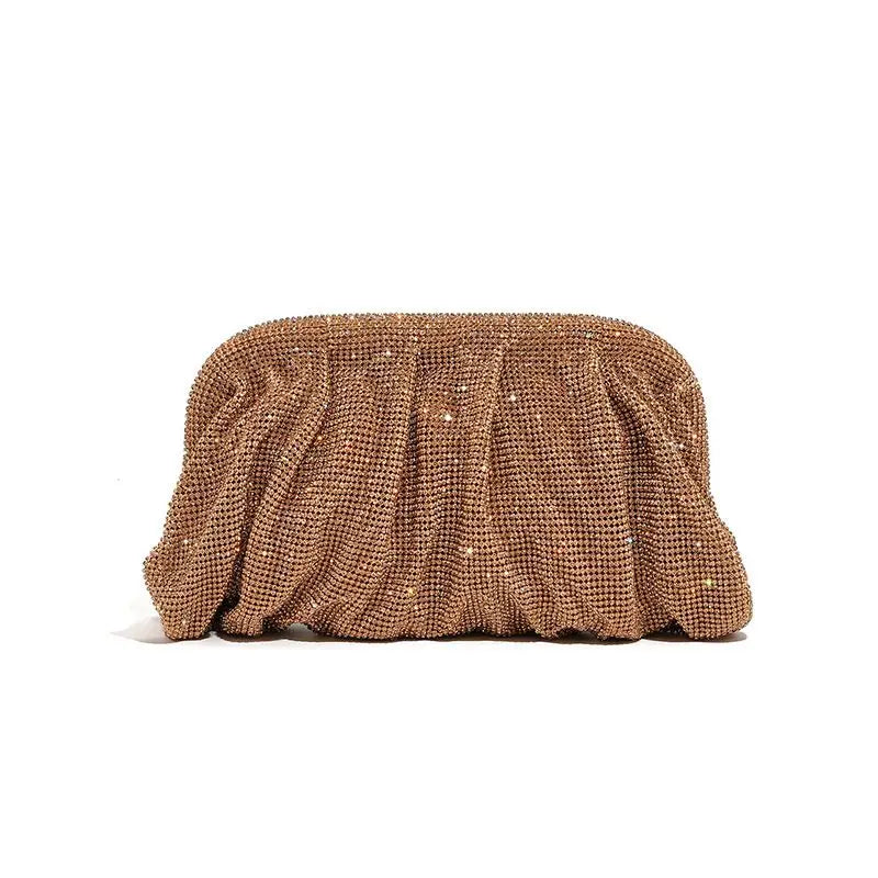 Shiny Rhinestone Crystal Fold Evening Clutch