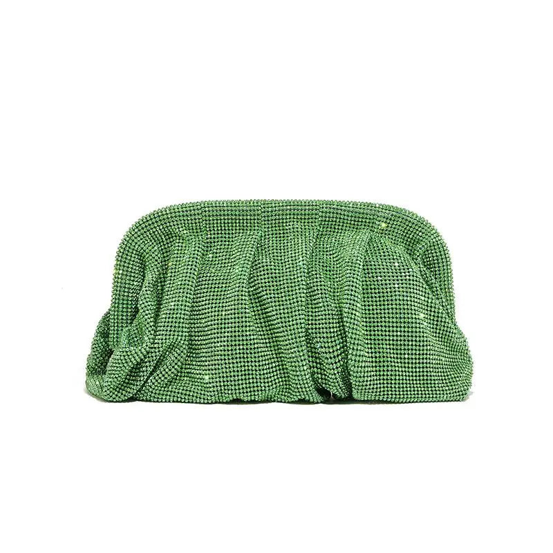 Shiny Rhinestone Crystal Fold Evening Clutch