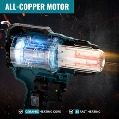 Cordless Multi Platform Heat Gun | 550°C Industrial Hot Air Tool with LED Task Light