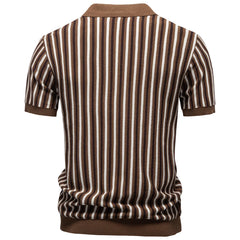 Men's "Ice Silk" Stripe Polo | 2026 Cooling Touch Summer Essential