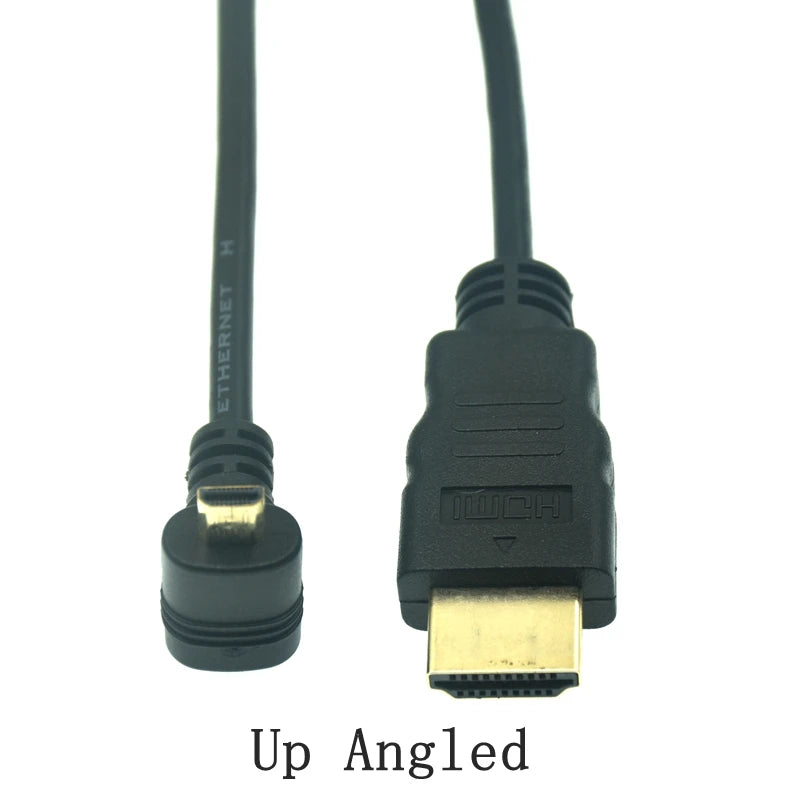 90-Degree Micro HDMI to HDMI Cable – Up/Left/Right Angle for Sony A6400, GH4 & Digital Camera (50cm/150cm)