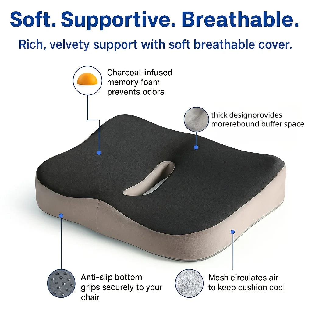 Memory Foam Seat Cushion – Ergonomic 3D Support by Snagg A Cushion