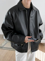 Short Black PU Leather Jacket by Snagg A Jacket