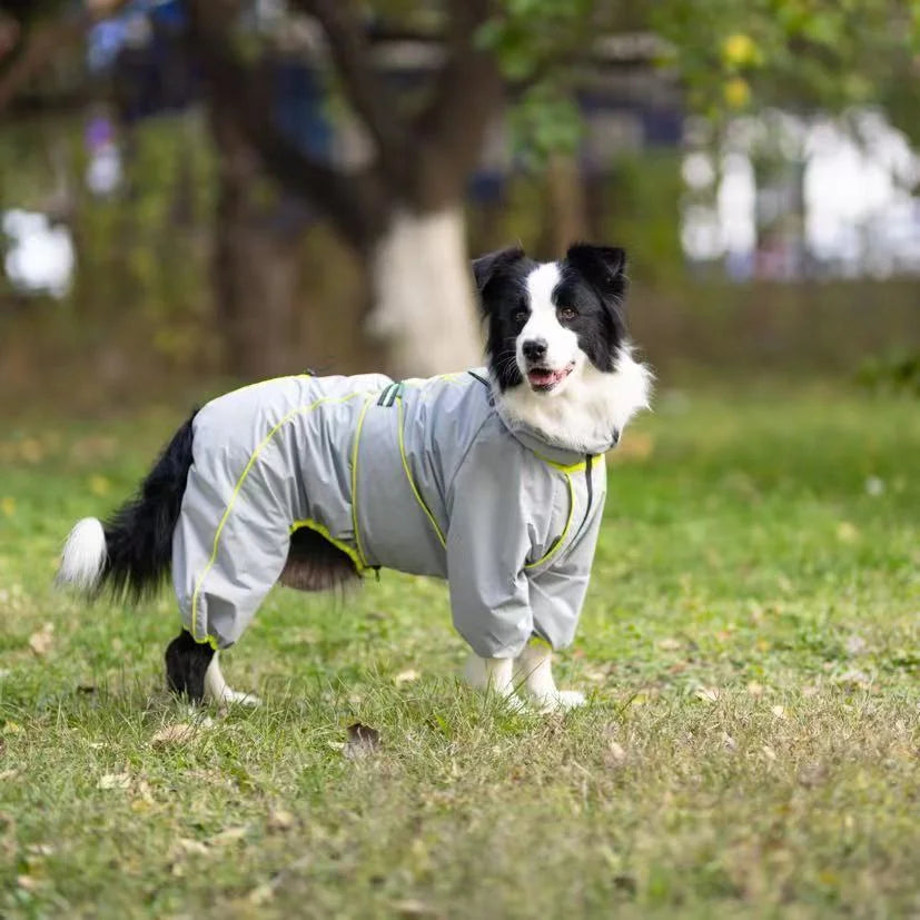 Waterproof Dog Rain Jacket for Large Dogs – Breathable Snow-Proof Windproof Outdoor Coat with Legs