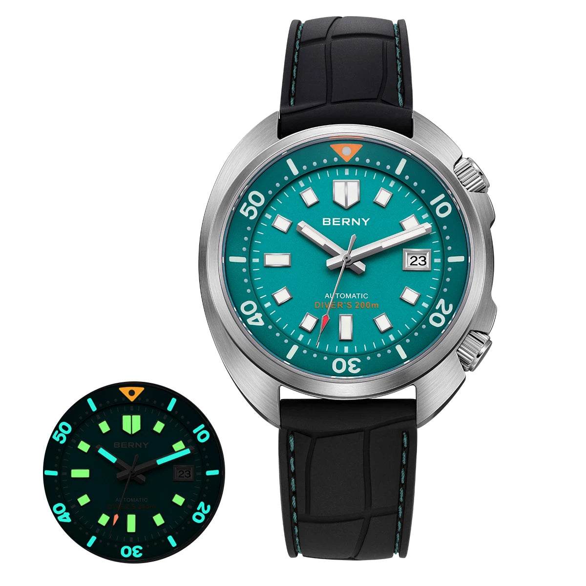 BERNY 20ATM Diver Watch – Fluororubber Strap - SnaggIt