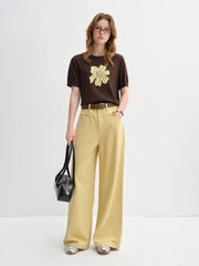 Autumn 2025 Floral Knit Casual Blouse