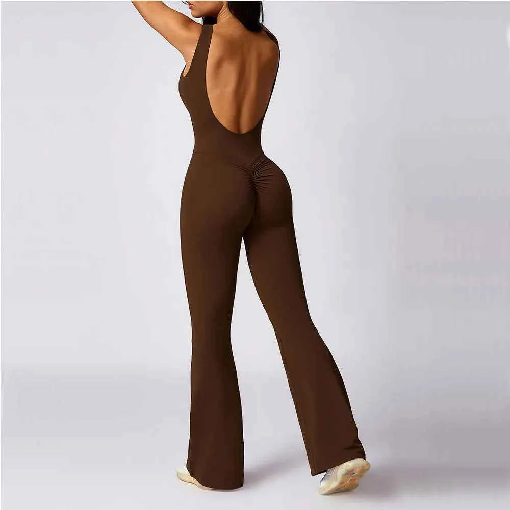 Women's Sports Jumpsuit | Push-Up Yoga Fitness Romper Stretch Bodysuit Gym Training Activewear