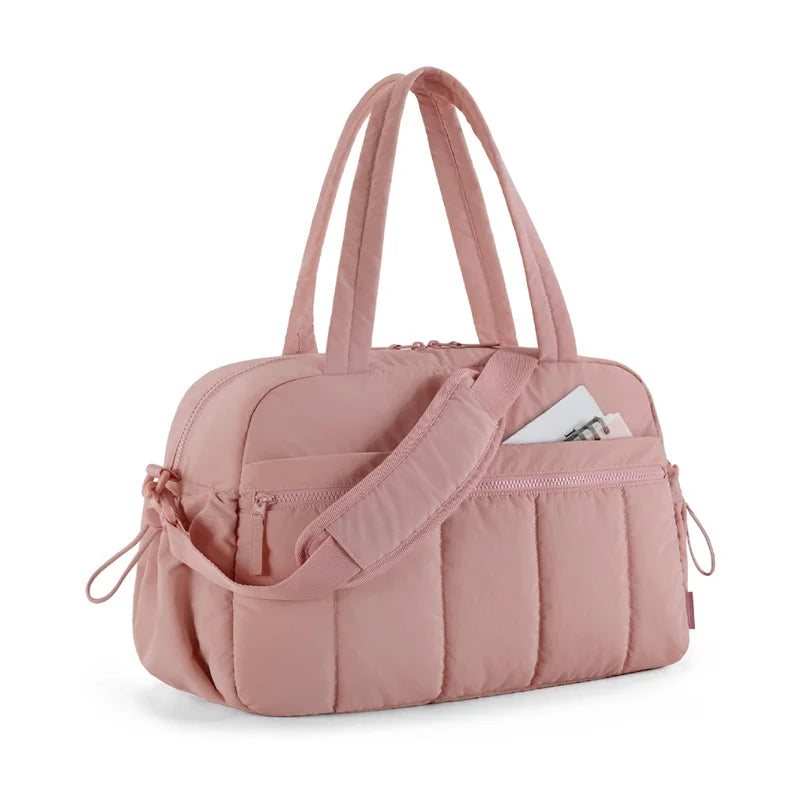 Women's Lightweight Weekender Duffel Bag – Water-Resistant Travel & Gym Carry-On with Wet Pocket (24L+)
