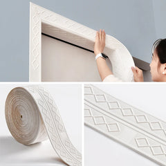9.2M Self-Adhesive 3D Diamond Wall Skirting Border by Snagg A Wallpaper