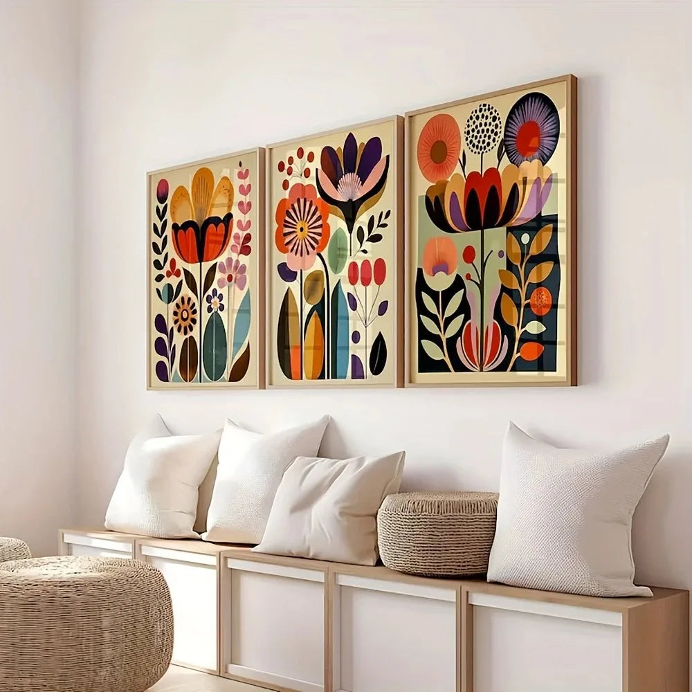 3pcs Boho Botanical Wall Posters by Snagg A Print
