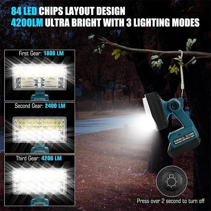 LED work light for Makita 18V batteries – image 6