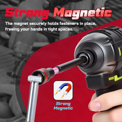 Impact Nut Driver Set – 6” Long Metric Nut Setters 8/10/13mm with Portable Storage Case