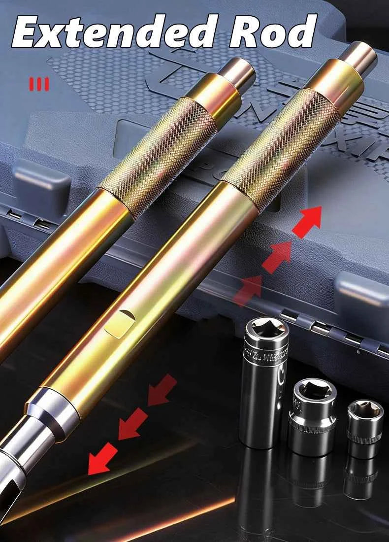 Manual & Automatic Self-Contained Ratchet Extension Wrench – Electric Car Wrench for Four-Wheel Alignment