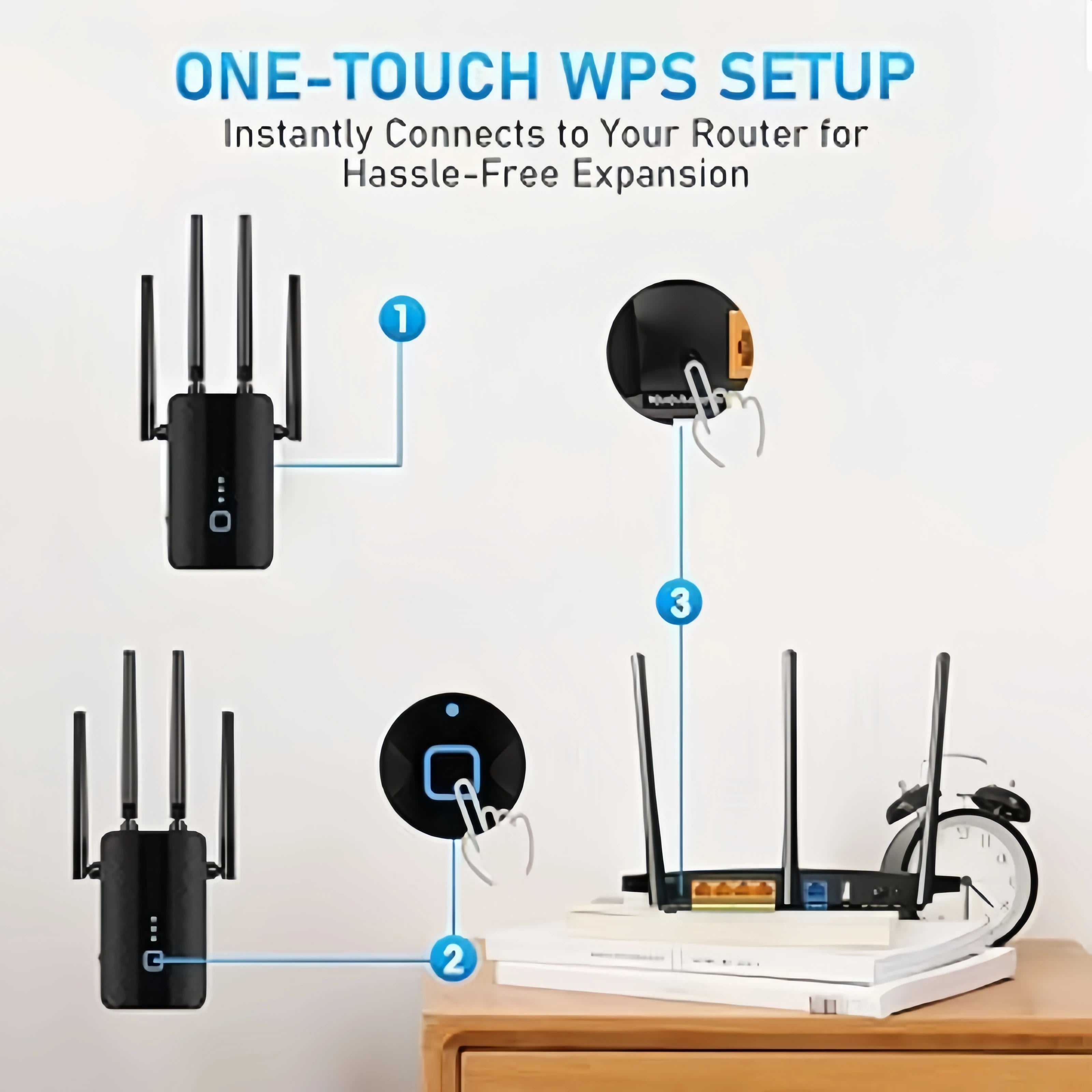 1200Mbps Dual Band WiFi Repeater – 2.4G/5GHz Signal Extender by Snagg A WiFi Booster