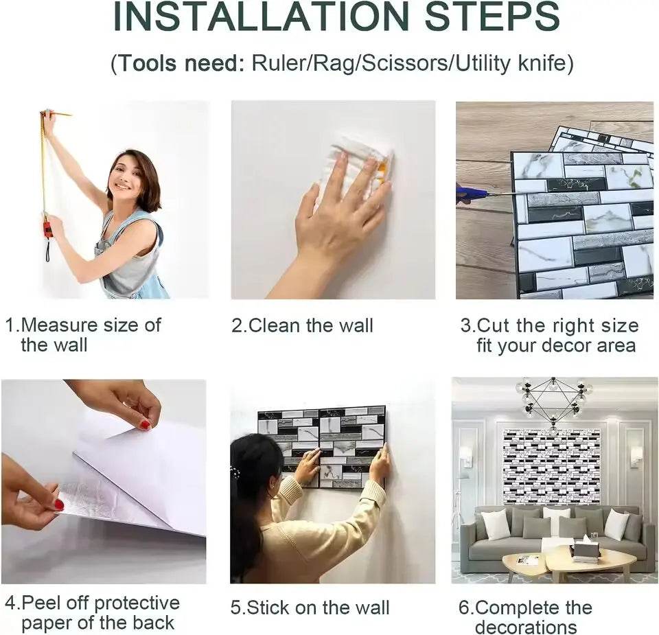 3D Self-Adhesive Brick Wall Stickers - SnaggIt