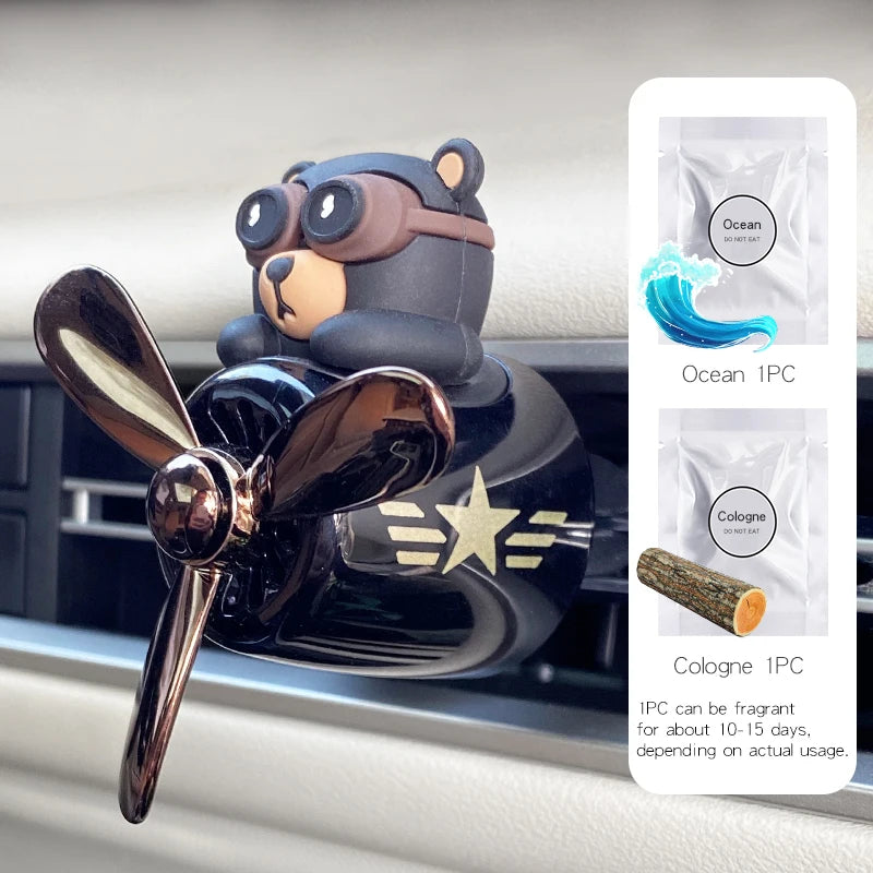 Rotating Airplane Pilot Bear Car Air Freshener by Snagg An Air Freshener
