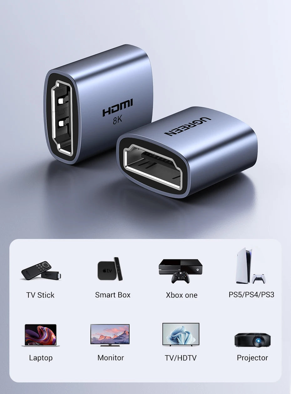 8K HDMI Coupler Female to Female HDMI 2.1 Connector by Snagg An HDMI Connector