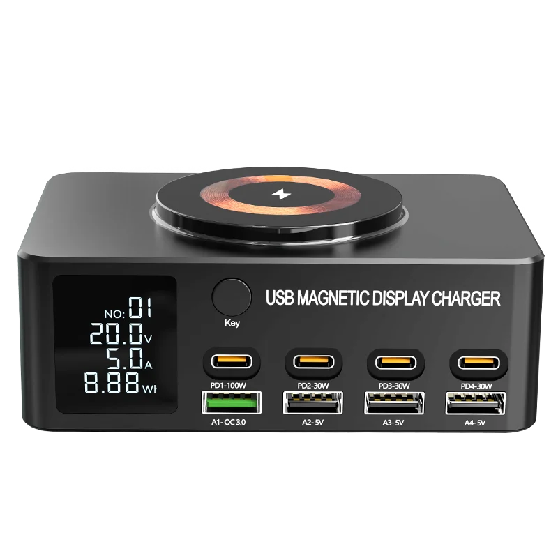 220W GaN USB-C Desktop Charging Station | QC3.0 140W Fast Charger for iPhone MacBook Air Laptop