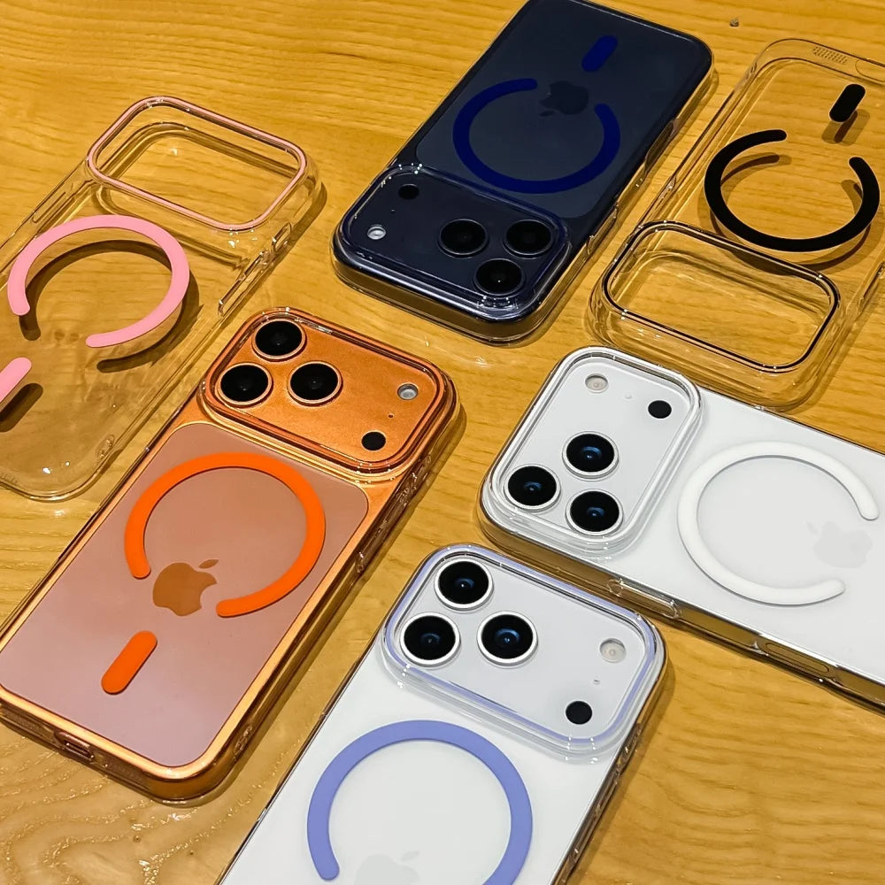 Magnetic Ultra Slim Clear Shockproof Transparent Magsafe Hard PC Case - for iPhone 15 Series - Phone Cases & Covers