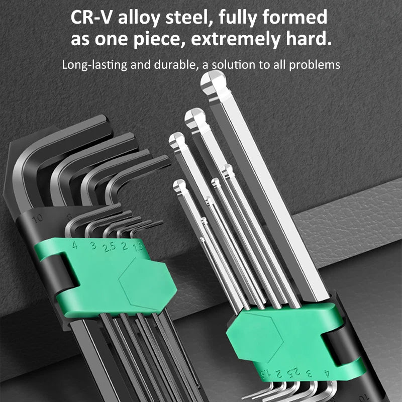 9-Piece L-Shaped Hex Key Set