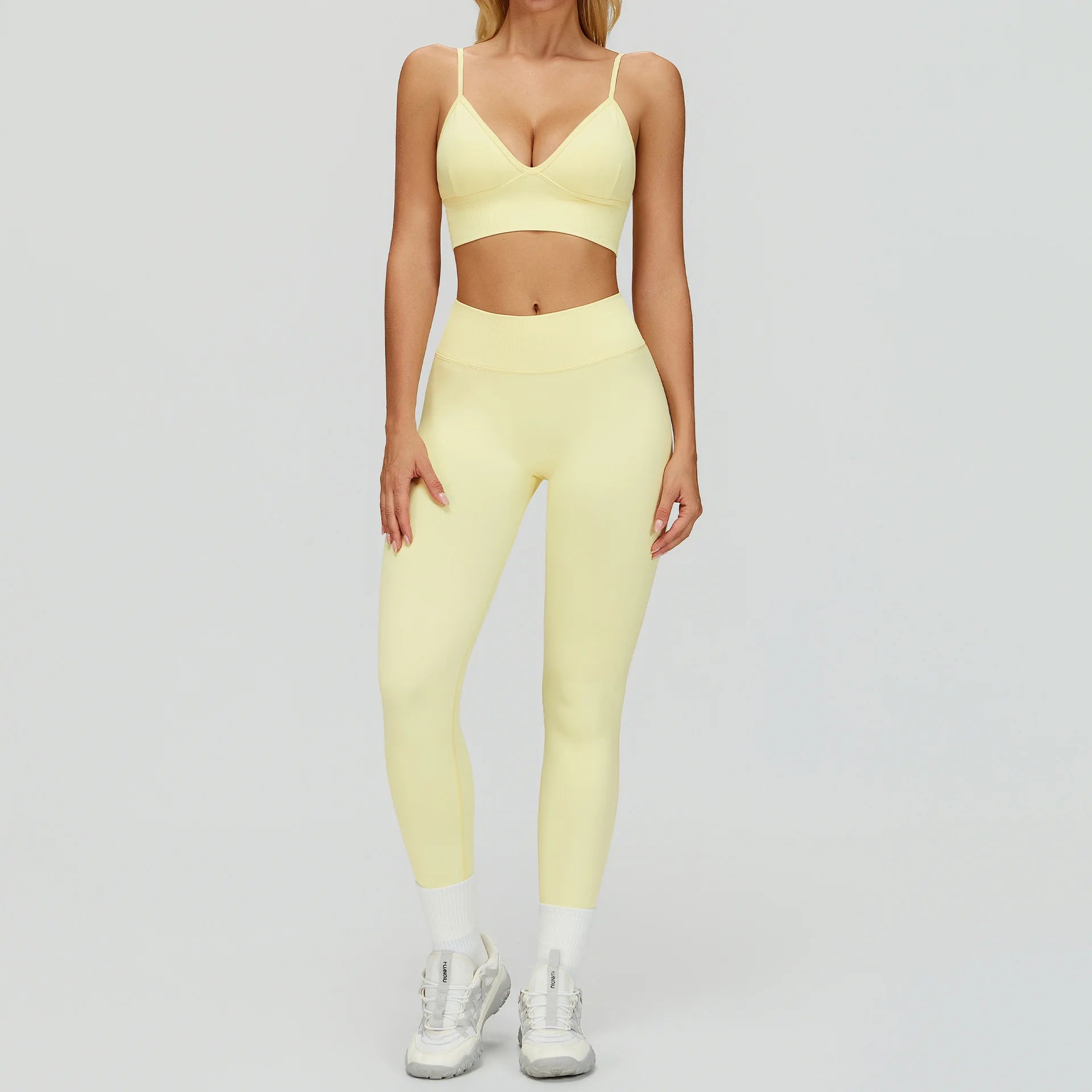 Women's 2/3-Piece Seamless Yoga Set | Gym Workout Suit Fitness Bra Crop Top Long Sleeve Leggings