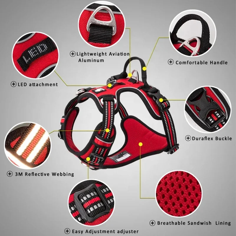 No-Pull Reflective Dog Harness & Leash Set by Snagg A Harness