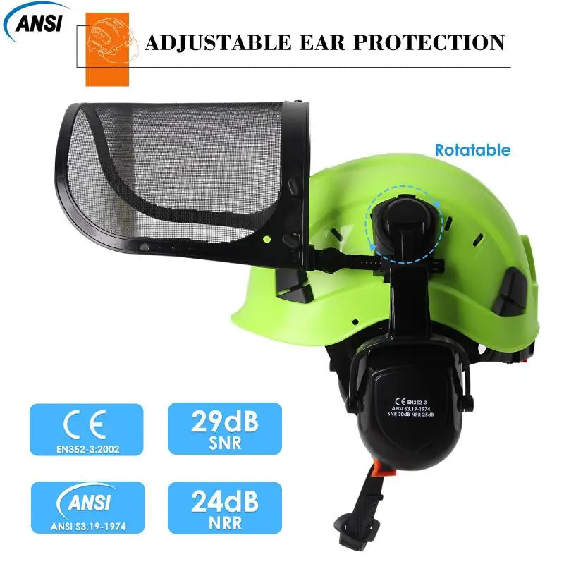 Forestry Safety Helmet With Earmuffs Face Shield by Snagg A Safety Helmet