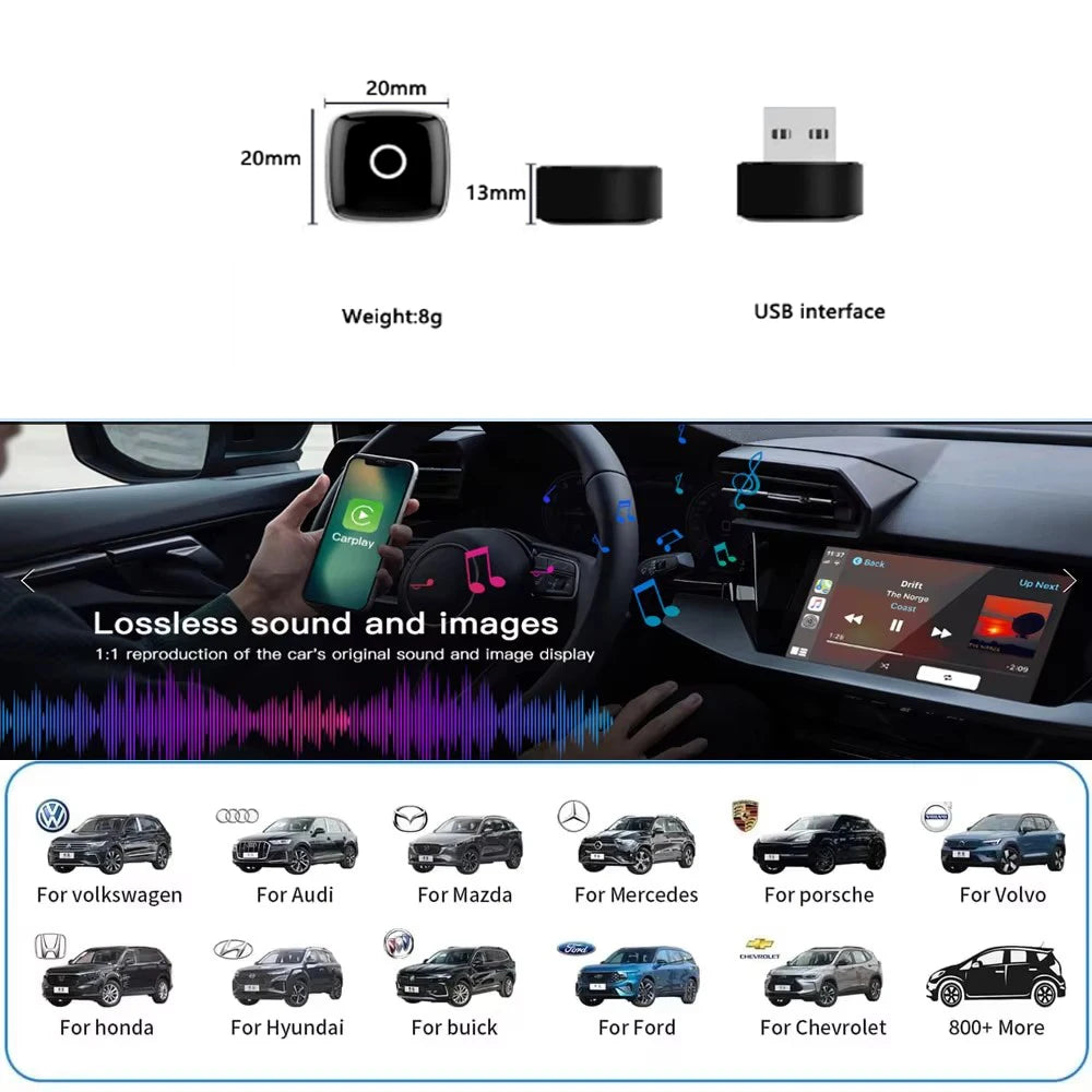 2025 Wireless CarPlay & Android Auto AI Box by Snagg A Car Adapter