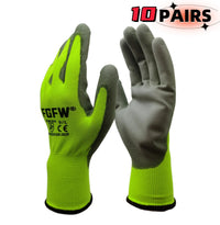 10 Pairs PU Coated Work Gloves by Snagg A Gloves