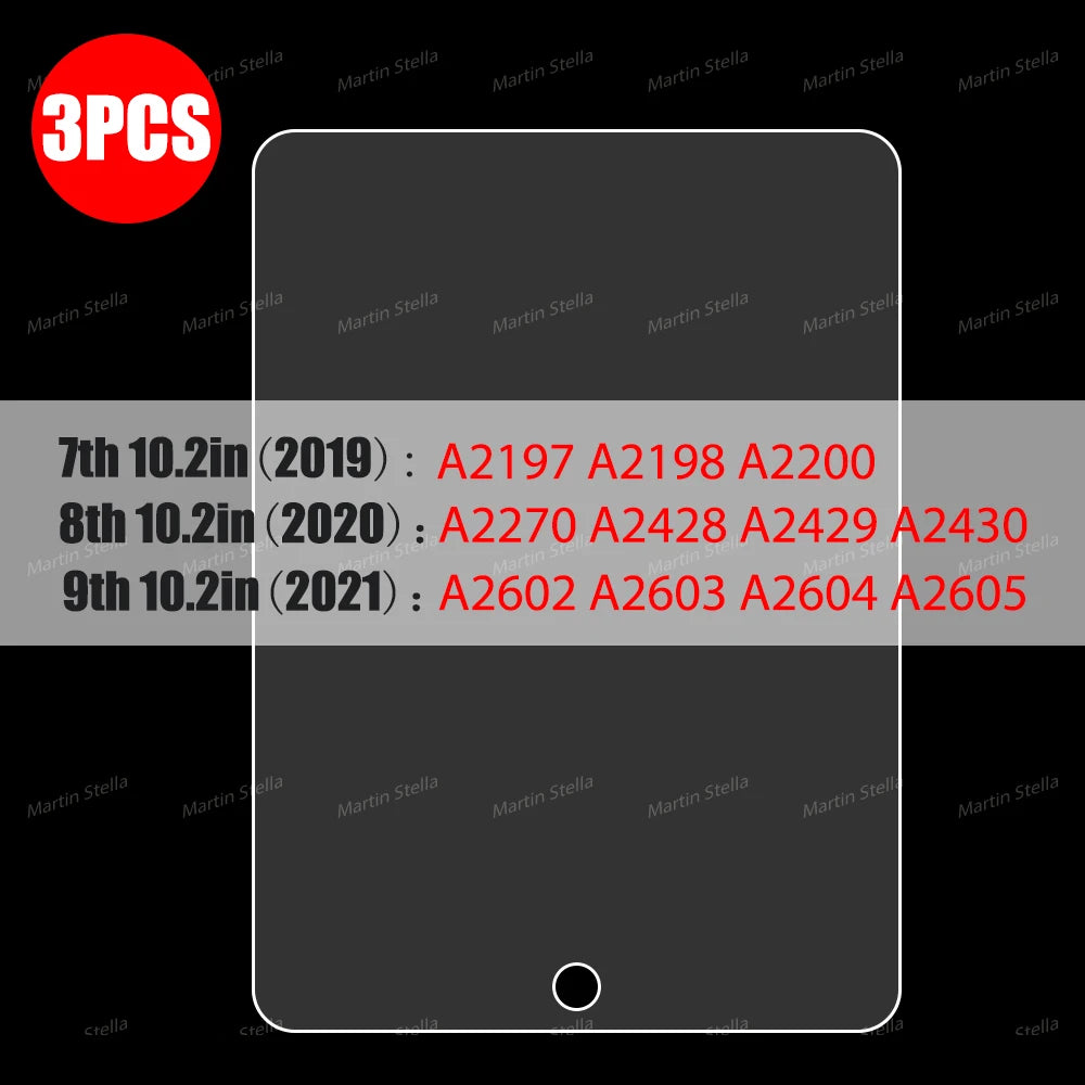 9H 3pcs Tempered Glass Screen Protector For iPad Pro 11 10th 9th Generation 8th 7 6 5 4 3 2 by Snagg A Screen Protector