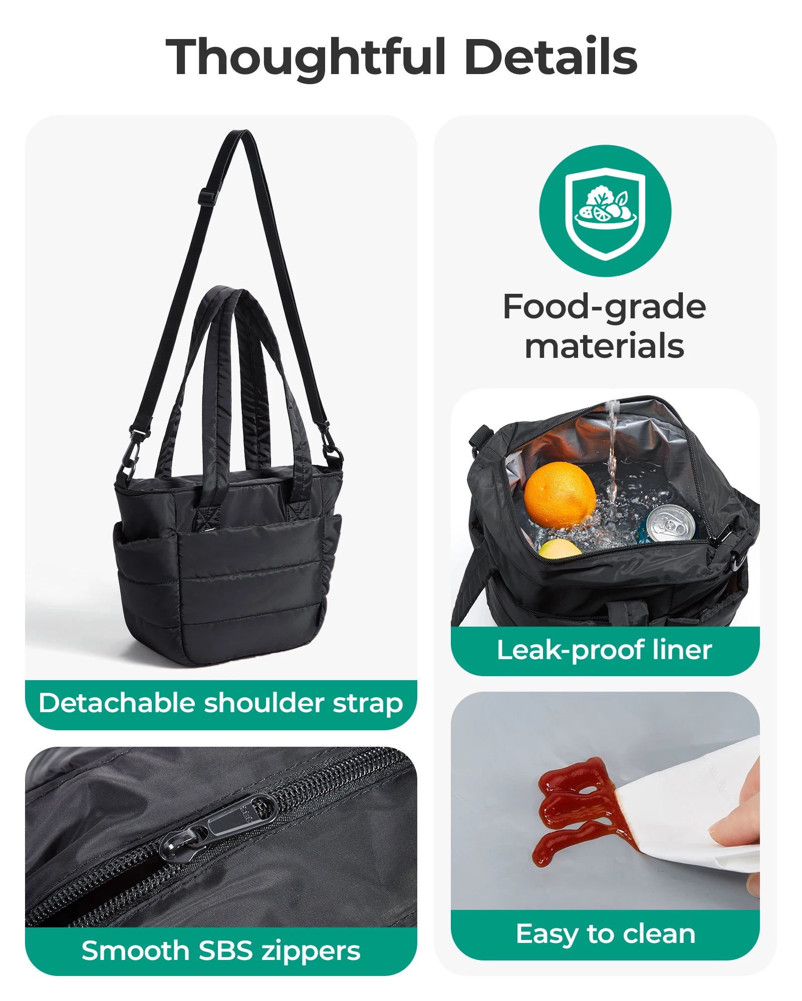 Large Capacity Thermal Lunch Bag – Portable Insulated Cooler Bag for School, Work & Picnic
