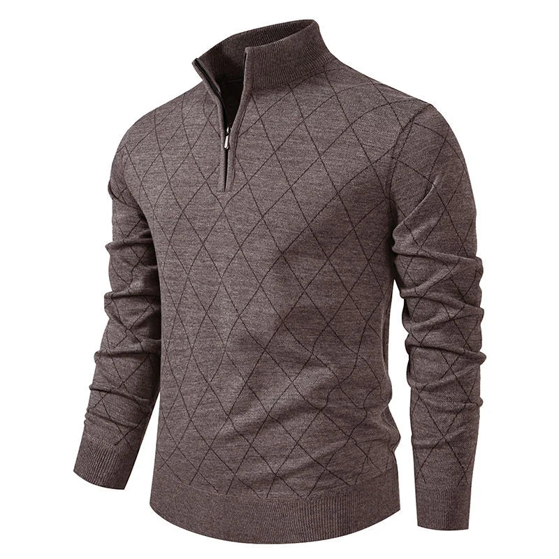 Men’s American 1/4 Zip Pullover | Fleece-Lined Thermal Knitwear