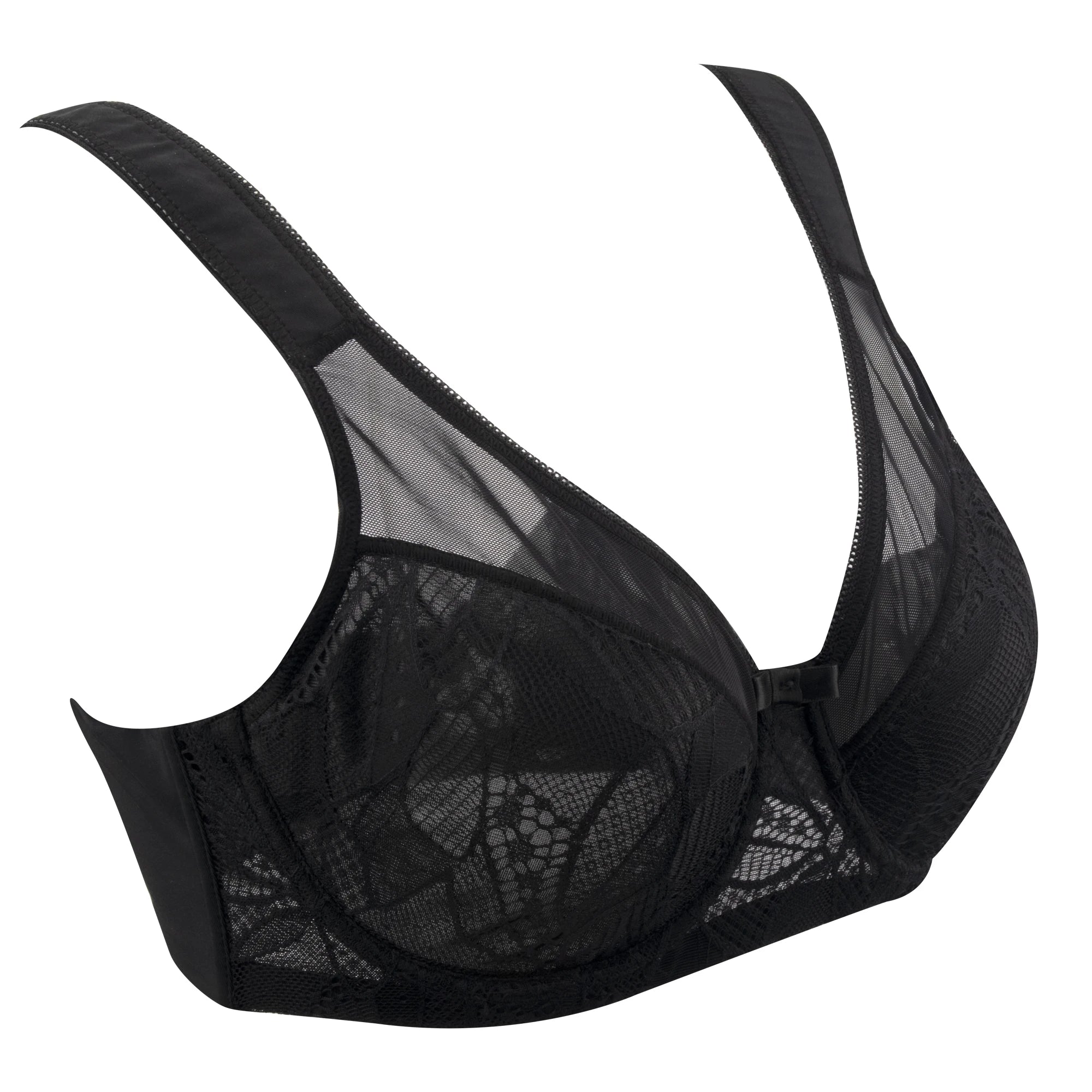 Plus Size Floral Lace Minimizer Bra | Underwire Full Coverage Lifting Support