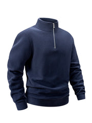 Men’s Thicker Fleece Sweatshirt | Autumn/Winter Half-Zip Thermal Pullover