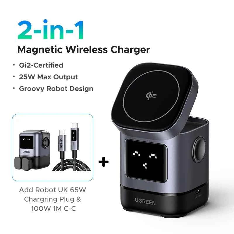 Qi2 15W Magnetic Wireless Charging Stand | USB-C Cable for iPhone 16 17 Pro Max MagSafe Fast Charger